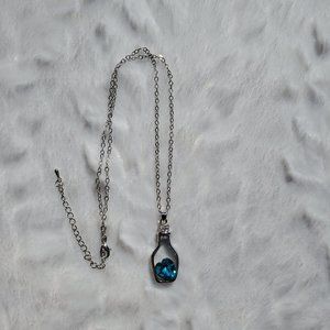 Blue Topaz Wine Bottle Birthstone Necklace